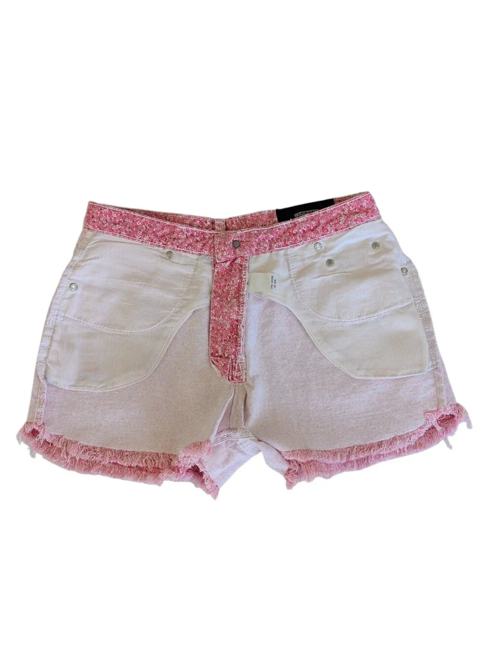 Vtg. Canyon River Blues High-Waist Floral Frayed Hem Shorts Junior 9 Pink White